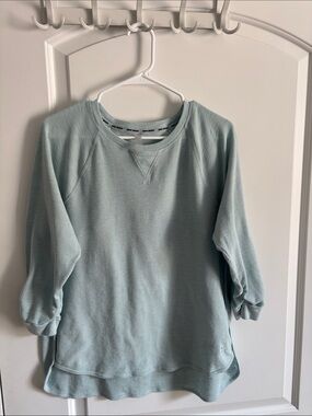 DKNY Sport Crewneck Sweatshirt Women's XL Light Blue High Low Hem Pullover
